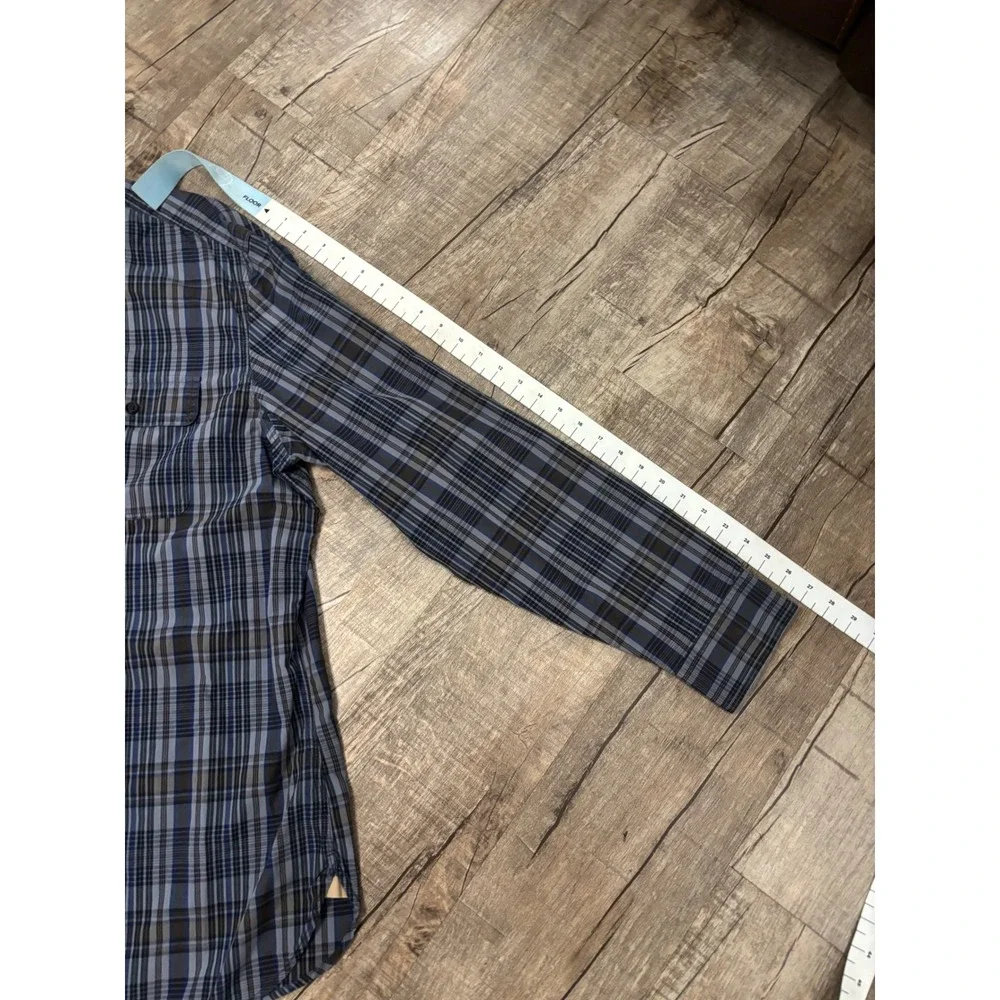 Banana Republic Heritage Mens XL Blue Plaid Button Down Shirt Long Sleeve Cotton